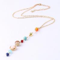 Gemstone Necklaces, Zinc Alloy, with Gemstone, gold color plated, fashion jewelry & Unisex, golden Approx 25.98 Inch 