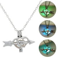 Luminated Necklace, Zinc Alloy, with Night-Light Stone, with 5cm extender chain, arrowhead, platinum color plated, fashion jewelry & adjustable & for woman cm 