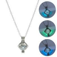 Luminated Necklace, Zinc Alloy, with Night-Light Stone, with 5cm extender chain, platinum color plated, fashion jewelry & Unisex & adjustable cm 