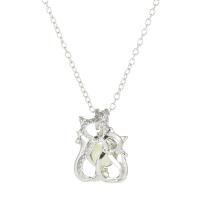 Luminated Necklace, Zinc Alloy, with Night-Light Stone, with 5cm extender chain, Cat, platinum color plated, fashion jewelry & adjustable & for woman cm 