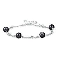 Bracelets Agate Noir, laiton, avec agate noire, Placage, bijoux de mode & pour femme, plus de couleurs à choisir, 200mm, Vendu par PC
