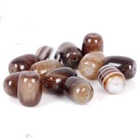 Natürliche Streifen Achat Perlen, handgemacht, verschiedene Größen vorhanden, braun, verkauft von PC