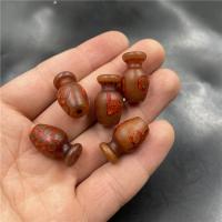 Натуральные тибетские бусины, Агат, Ваза, Связанный вручную, коричневый продается PC