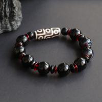 Agate Bracelets, handmade, elastic & Unisex, black 
