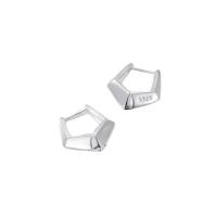 Sterling Silver Huggie Hoop Earring, 925 Sterling Silver, platinum plated, fashion jewelry & for woman, original color 