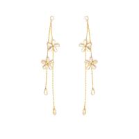 Cubic Zirconia Micro Pave Brass Earring, Flower, plated, micro pave cubic zirconia & for woman 