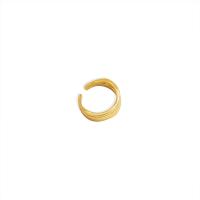 metal Anillo de dedo Cuff, chapado en color dorado, Ajustable & para mujer, 21mm, diámetro interior:aproximado 17mm, Vendido por UD