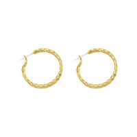 Brass Hoop Earring, gold color plated, for woman, 30mm 