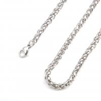 Titanio collar de cadena de acero, Partículas de acero, unisexo & diverso tamaño para la opción, color original, Vendido por UD