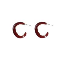 Enamel Zinc Alloy Stud Earring, stoving varnish, for woman, red 