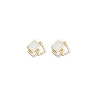 Enamel Zinc Alloy Stud Earring, high quality plated, fashion jewelry & for woman, golden 