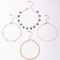 Zinc Alloy Anklet, with 5.5cm extender chain, gold color plated, 4 pieces & fashion jewelry & for woman & enamel, golden .5 cm 