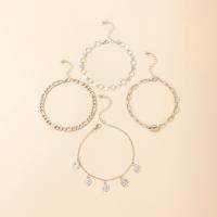 Zinc Alloy Anklet, plated, 4 pieces & fashion jewelry & for woman 