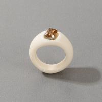 Anillo de dedo de resina, Joyería & para mujer & con diamantes de imitación, más colores para la opción, 18mm, Vendido por UD