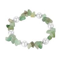 Gemstone Chip Bracelets, Natural Gravel, with Plastic Pearl, fashion jewelry & Unisex 53mm 