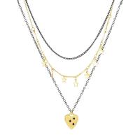 Fashion Multi Layer Necklace, Zinc Alloy, with 4 extender chain, Heart, 18K gold plated, fashion jewelry & multilayer & for woman  .5 cm 