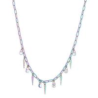 Rhinestone Zinc Alloy Necklace, with 2.95 extender chain, plated & for woman & with glass rhinestone .93 Inch 