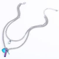 Rhinestone Zinc Alloy Necklace, plated & for woman & with glass rhinestone 