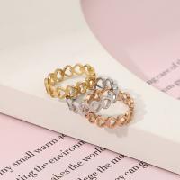 Titanium Steel Finger Ring, Heart, Vacuum Ion Plating, fashion jewelry & for woman 