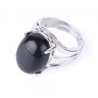 Gemstone Zinc Alloy Finger Ring, with Gemstone, platinum color plated, fashion jewelry & for woman 