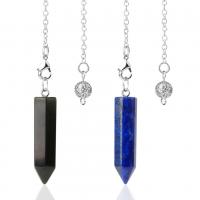 Zinc Alloy Pendulum Pendant, with Gemstone, platinum color plated & Unisex 