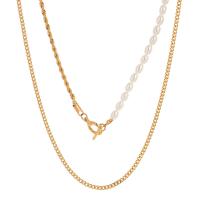 プラスチック真珠のネックレス, 亜鉛合金, とともに プラスチック製パール, ゴールドメッキ, ダブルレイヤー & ファッションジュエリー & 女性用, 金色, 長さ:38 センチ, 50 センチ, 売り手 パソコン