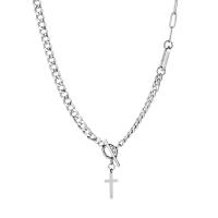 Titanium Steel Jewelry Necklace, Cross, Vacuum Ion Plating, Unisex original color 