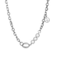 Titan Schmuck Halskette, Titanstahl, mit Kunststoff Perlen, Vakuum-Ionen-Beschichtung, unisex & verschiedene Größen vorhanden, originale Farbe, verkauft von PC
