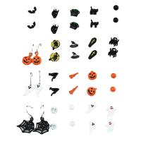 clou d'oreille en alliage zinc, alliage de zinc, Placage, Bijoux d'Halloween & styles différents pour le choix & pour femme, plus de couleurs à choisir, 23mm, Vendu par PC