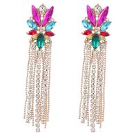 Fashion Fringe Earrings, Zinc Alloy, Geometrical Pattern, gold color plated, Bohemian style & for woman & with rhinestone 