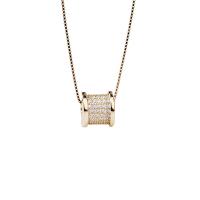 Sterling Silver Jewelry Necklace, 925 Sterling Silver, with 1.57 inch extender chain, plated, for woman & with rhinestone & hollow Approx 15.37 Inch 