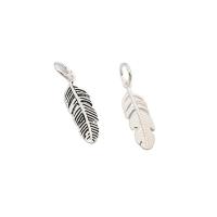 Sterling Silver Pendants, 925 Sterling Silver, Feather, plated, DIY Approx 4mm 