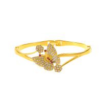 Rhinestone Zinc Alloy Bangle, Butterfly, plated, fashion jewelry & for woman & with rhinestone Inner Approx 60mm 