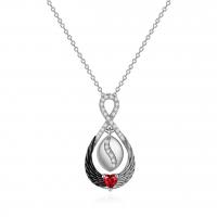 Zinc Alloy Cubic Zirconia Necklace, with 5cm extender chain, silver color plated, fashion jewelry & micro pave cubic zirconia & for woman, two different colored cm 