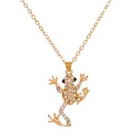 Rhinestone Zinc Alloy Necklace, with 5cm extender chain, Frog, plated, fashion jewelry & for woman & with rhinestone .5 cm 