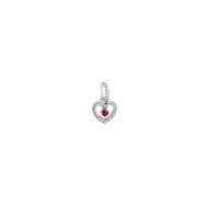 Sterling Silver European Pendants, 925 Sterling Silver, with Cubic Zirconia, Heart, Unisex & hollow 