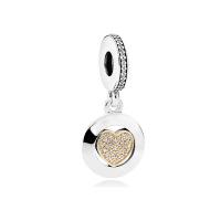 Sterling Silver European Pendants, 925 Sterling Silver, with Cubic Zirconia, plated, Unisex & enamel 