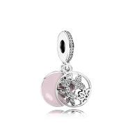 Sterling Silver European Pendants, 925 Sterling Silver, with Cubic Zirconia, plated, Unisex & enamel 