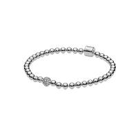 Sterling Silver European Bracelet Chain, 925 Sterling Silver, with Cubic Zirconia, Round, plated & for woman 