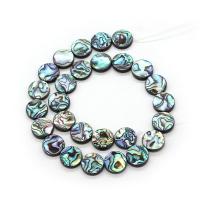 Abalone Shell Beads, Flat Round, DIY multi-colored 