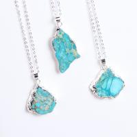 Impression Jasper Necklace, with Zinc Alloy, with 1.97 extender chain, Nuggets, plated, for woman .54 Inch 
