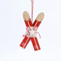 Christmas Hanging Decoration, Wood, Letter X, Christmas jewelry red 