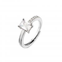 Zirkonia Messing Finger Ring, plattiert, Einstellbar & Micro pave Zirkonia & für Frau, keine, verkauft von PC