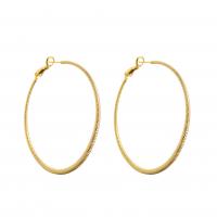 Brass Hoop Earring, 18K gold plated & for woman, gold 