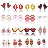 PU Leather Drop Earring, 16 pieces & for woman, 35-80mm 