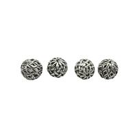 Sterling Silver Hollow Beads, 925 Sterling Silver, Round, DIY silver color Approx 1mm 