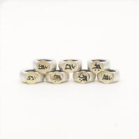 925 Sterling Silver Large Hole Bead, with Brass, anoint, DIY silver color, 4.2mm Approx 6mm 