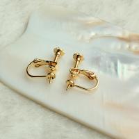 Brass Clip On Earring Finding, 14K gold plated, DIY, 18mm 