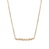 Stainless Steel Jewelry Necklace, 304 Stainless Steel, with 5.5cm extender chain, Vacuum Ion Plating, fashion jewelry & for woman & with rhinestone, golden, 1mm .5 cm 