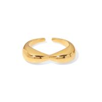 acero inoxidable 304 Anillo de dedo Cuff, Recubrimiento iónico al vacío, Joyería & para mujer, dorado, 18x5mm, Vendido por UD